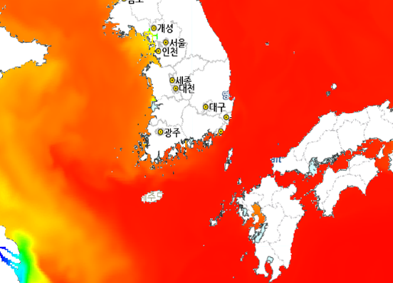 수치모델활용 해양정보-염분 이미지